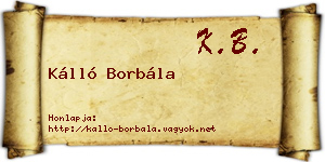 Kálló Borbála névjegykártya