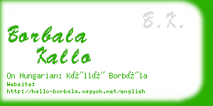 borbala kallo business card